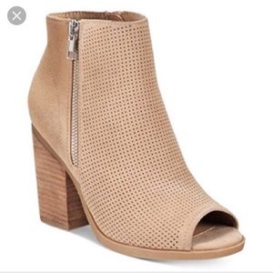 Tan Open Toe Booties